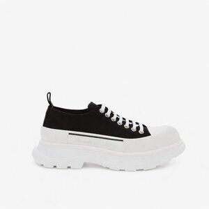 Alexander McQueen Women's Tread Slick Lace Up in Black/White 39.5
